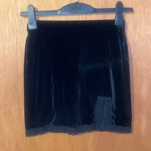 Black suede skirt